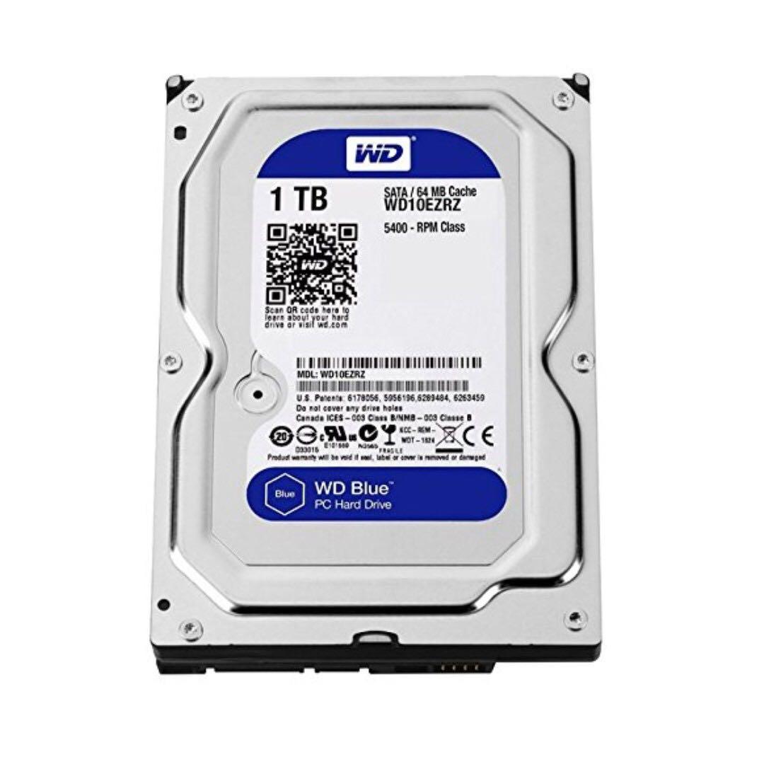 Wd Blue 1tb Pc Hard Drive 5400 Rpm Class Sata 6 Gb S 64 Mb Cache 3 5 Wd10ezrz Electronics Computer Parts Accessories On Carousell