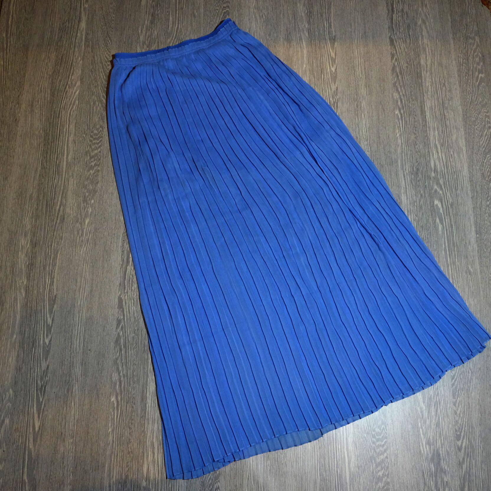 Zara Basic Blue Pleated Skirt Womens Fashion Bottoms Skirts On Carousell 