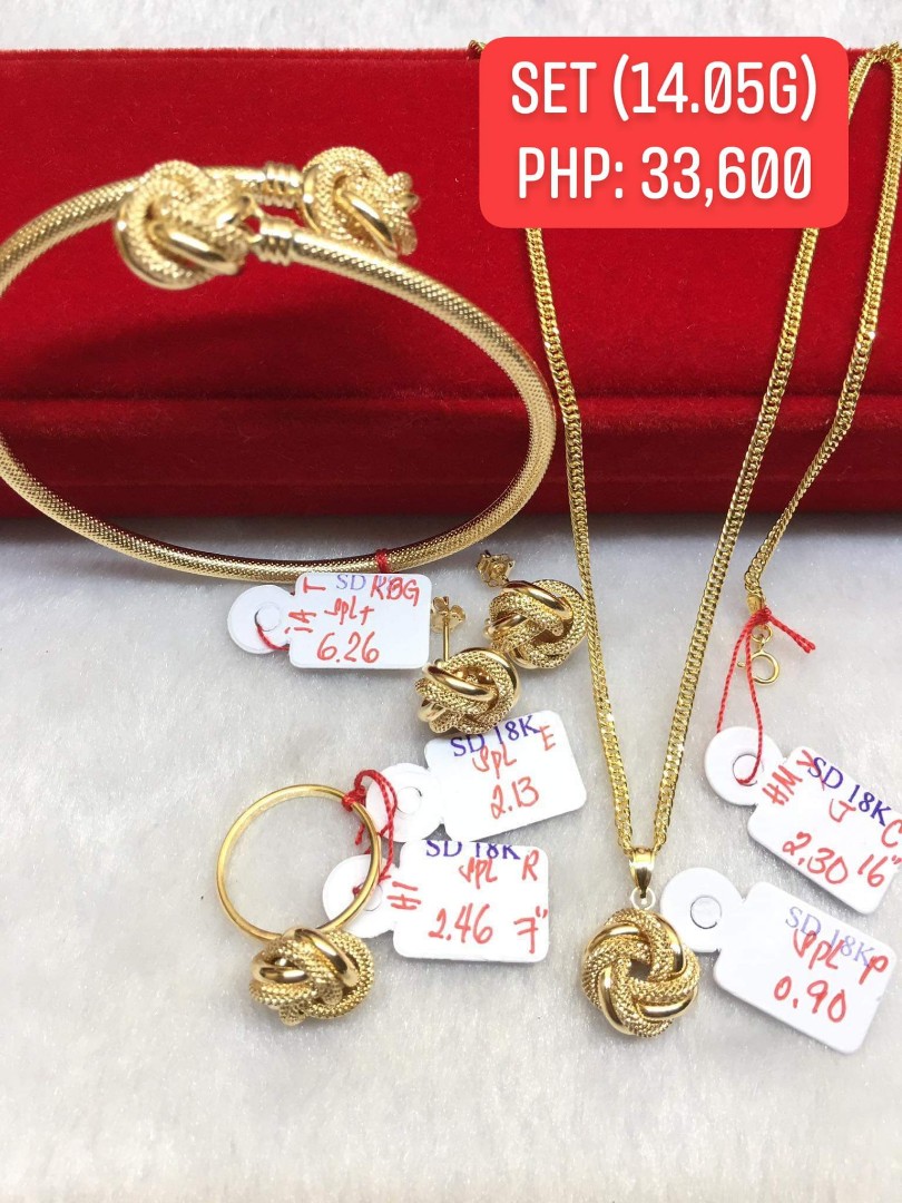 18k gold set store jewelry
