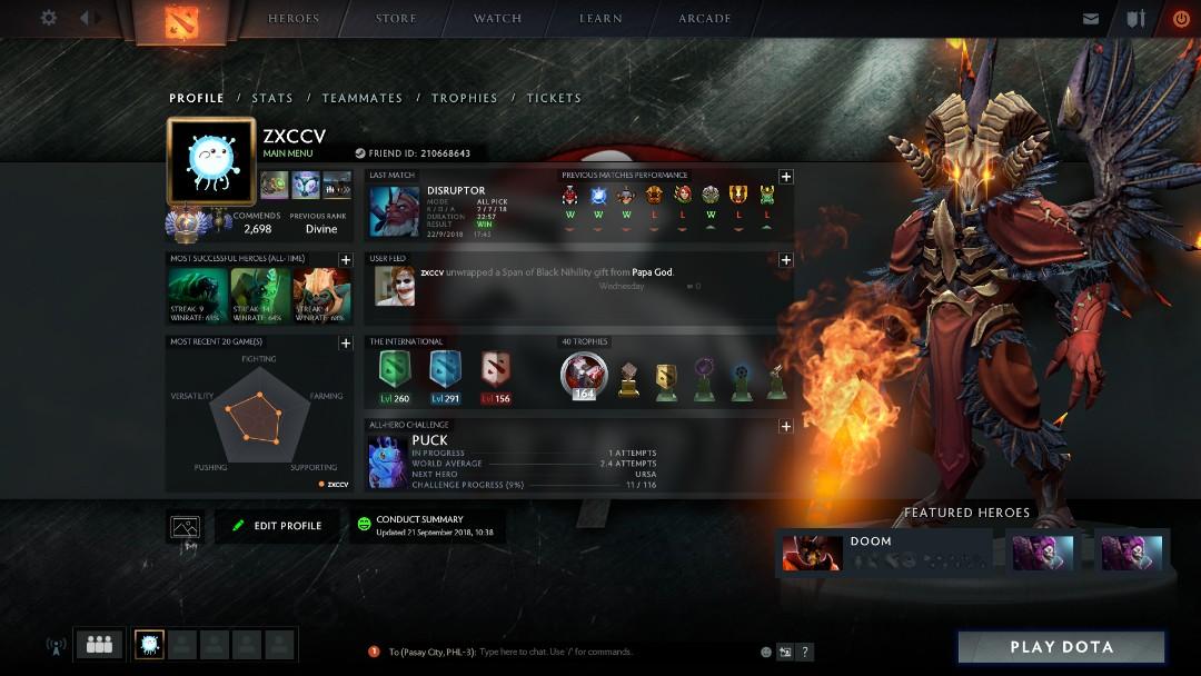 5.2k mmr immortal dota 2 account with items, Video Gaming, Gaming ...