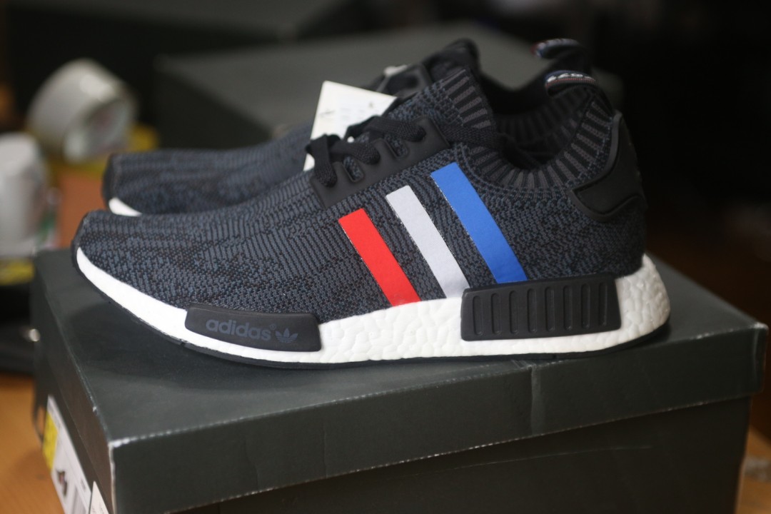 adidas nmd r1 tri color stripes black