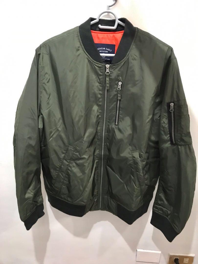American Eagle Green Olive Winter Jacket 100 Original Men S