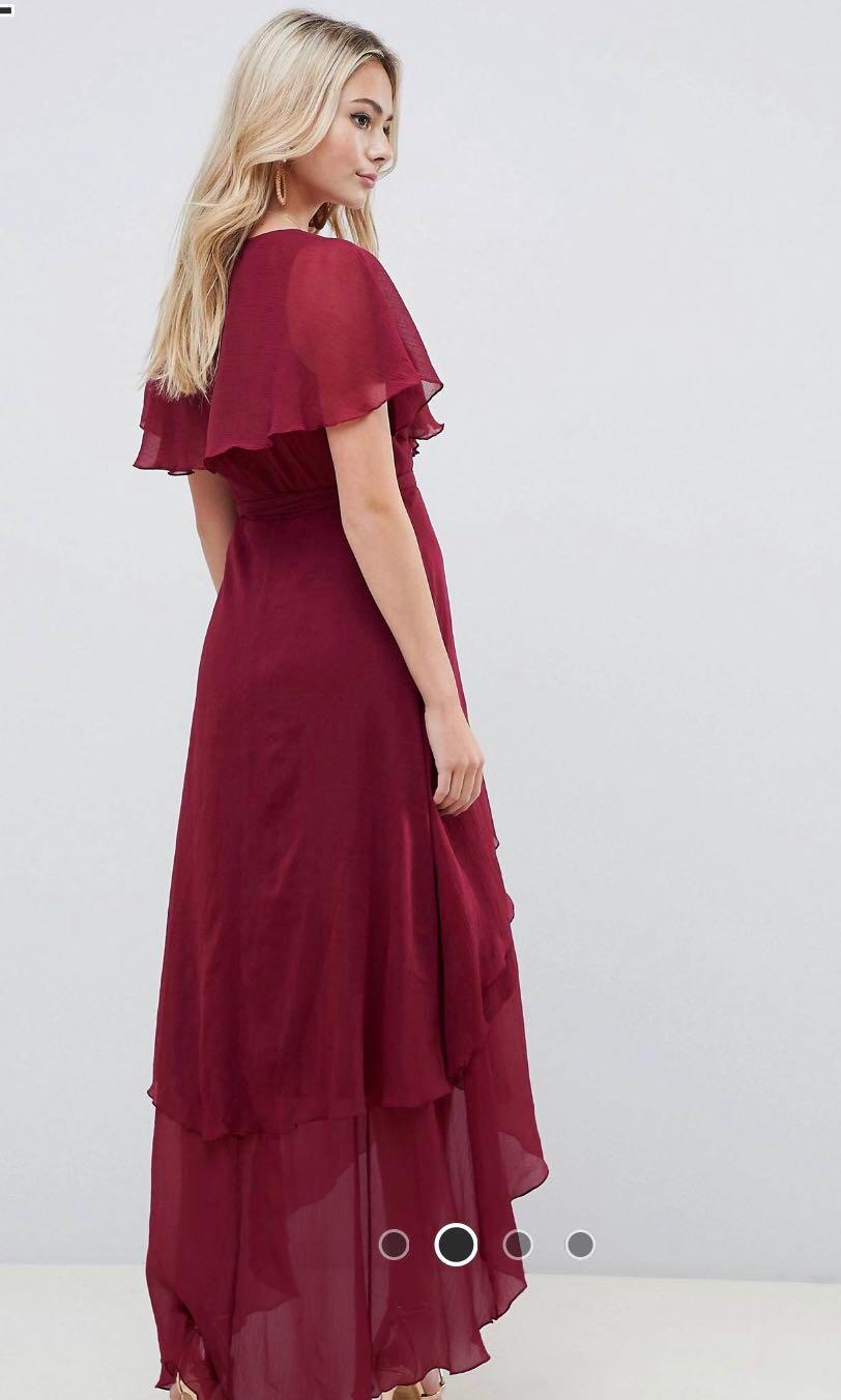 Cape back new arrivals dipped hem dress