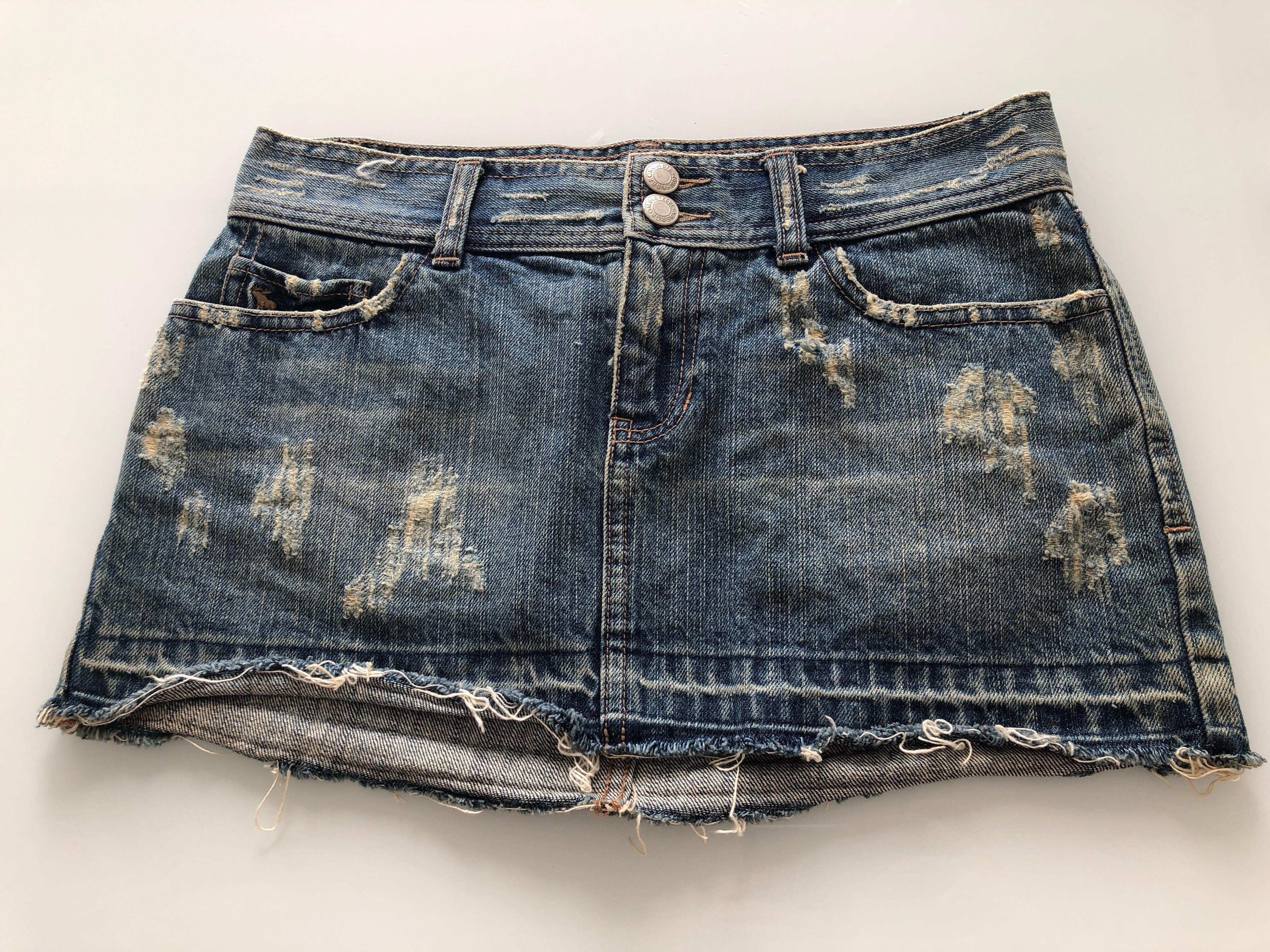 abercrombie and fitch jean skirt