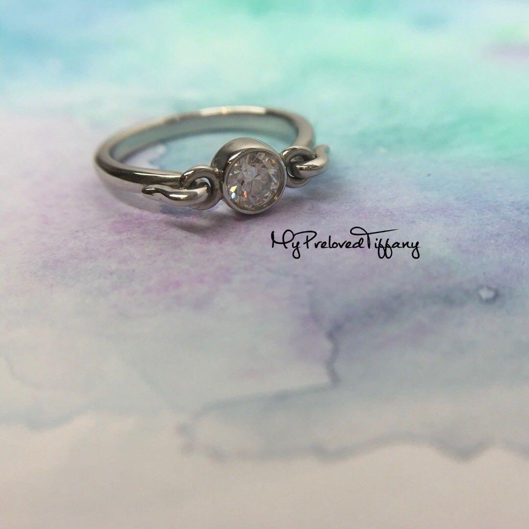 Authentic Tiffany Co. Elsa Peretti Swan Diamond Ring Pt950 Platinum 70 off Retail