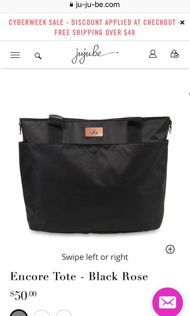 Jujube encore tote outlet black rose