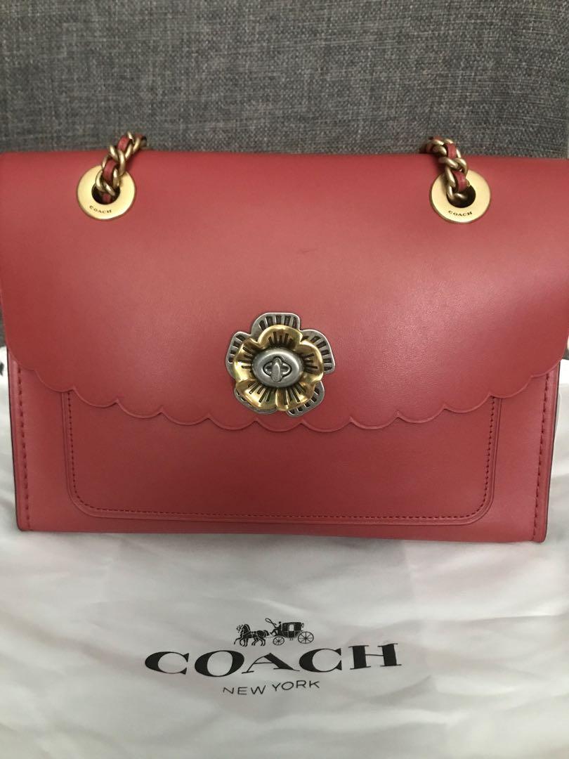 Coach parker tea discount rose turnlock shoulder bag