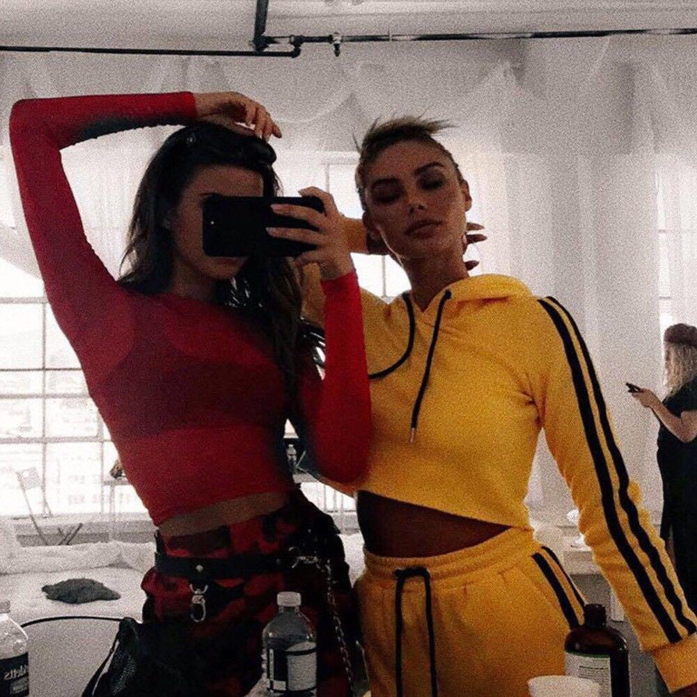 Matching cropped clearance hoodie and sweatpants