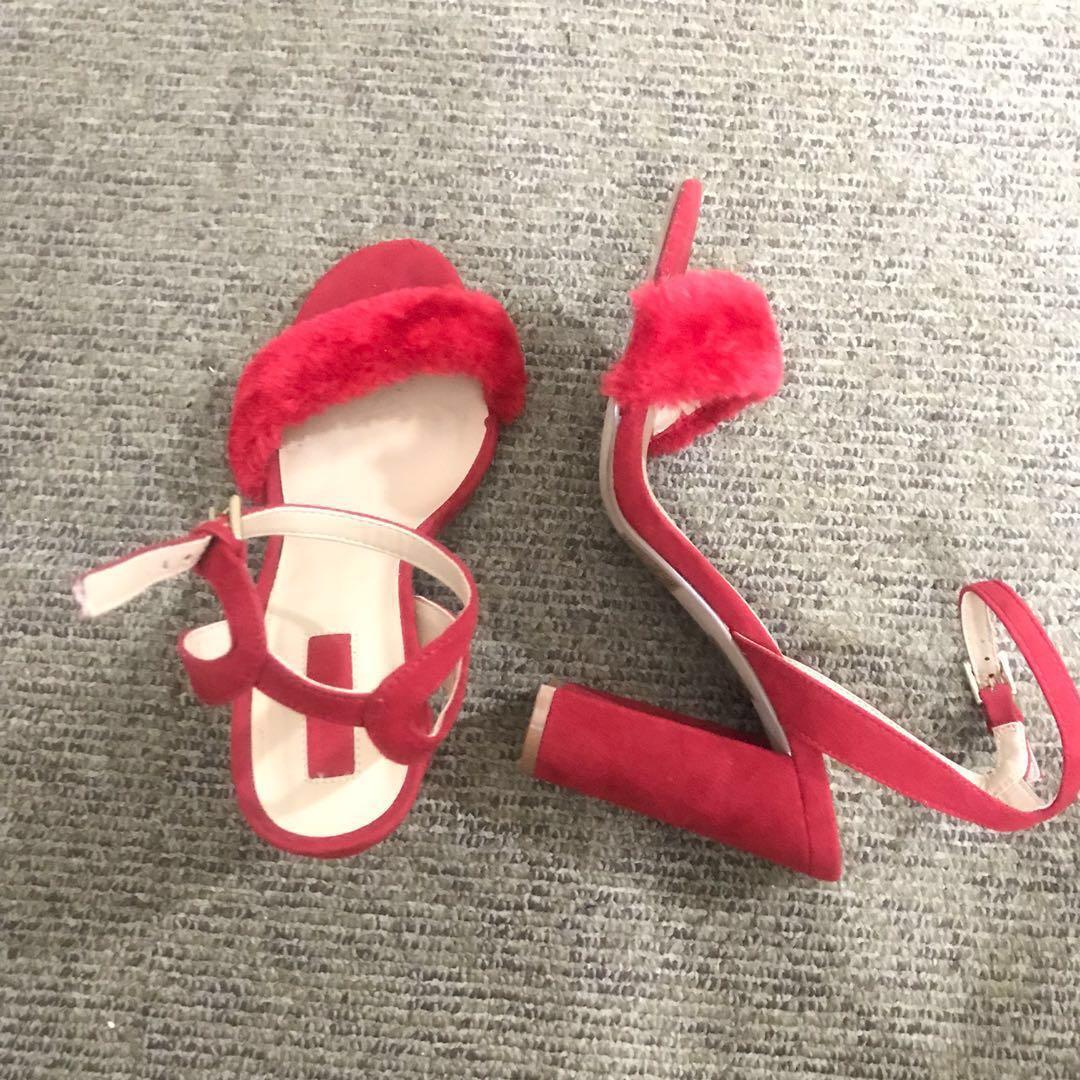 furry red heels