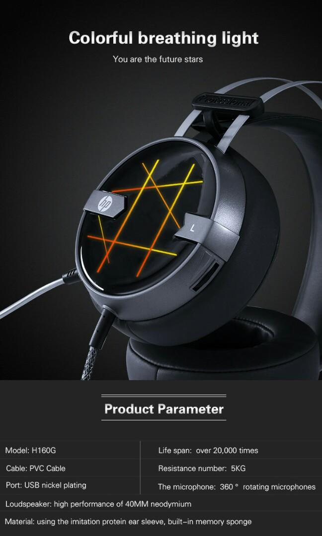 🎄 HP H160 Gaming Headset with Mic Noise 