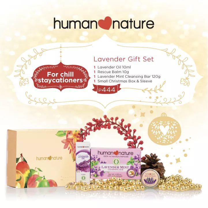 Human Nature Lavender Gift Set (Category: Bath) located in Quezon City. Submitted by sunnyseven7 (Listing ID 202270071, Image 1). Description: Discounted! Get this set for only 430 😊 Components of Lavender Gift Set: 1 Lavender Oil 10ml 1 Rescue Balm 10g 1 Lavender Mint Scented Cleansing Bar 120g 1 Small Christmas Gift Box & Sleeve (L 145mm x W 41mm x H 110mm) #carousunnies.
