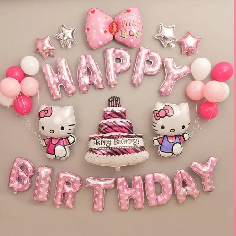 In Stock Hello Kitty Happy Birthday Cake Party Foil