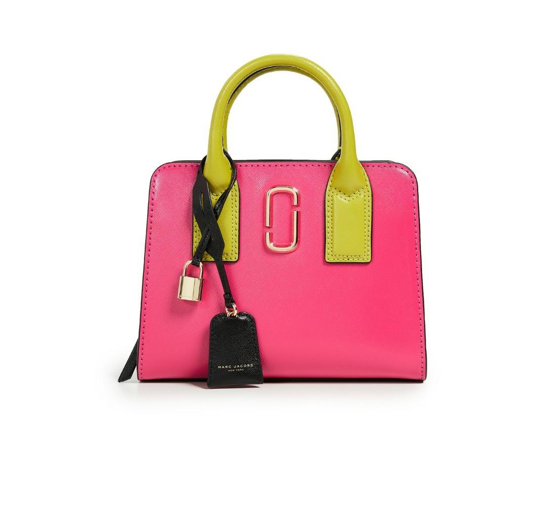MARC JACOBS Little Big Shot Leather Tote - Pink in Peony Multi