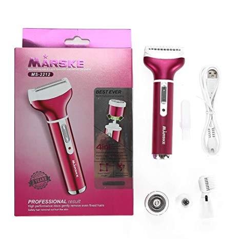 Marske 4 In 1 Rechargeable Usb Epilator Hair Removal Nose Beard