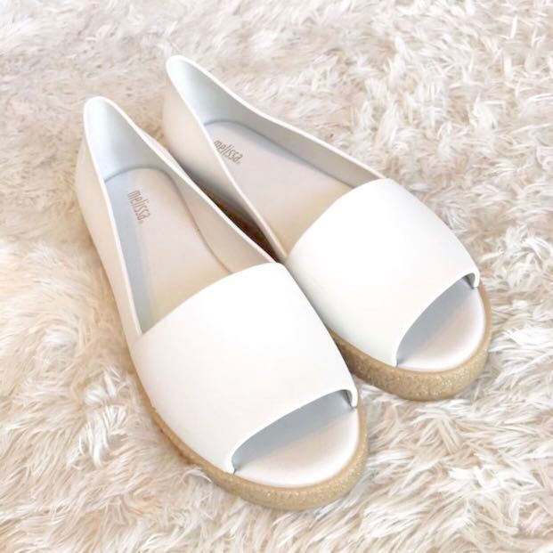 Melissa puzzle peep cheap toe flats