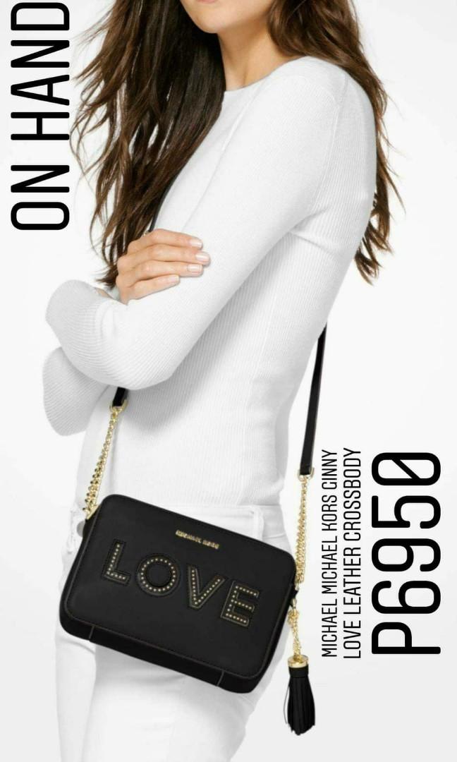 Michael Michael Kors Ginny Love Leather Crossbody, Women's Fashion, Bags &  Wallets, Cross-body Bags on Carousell