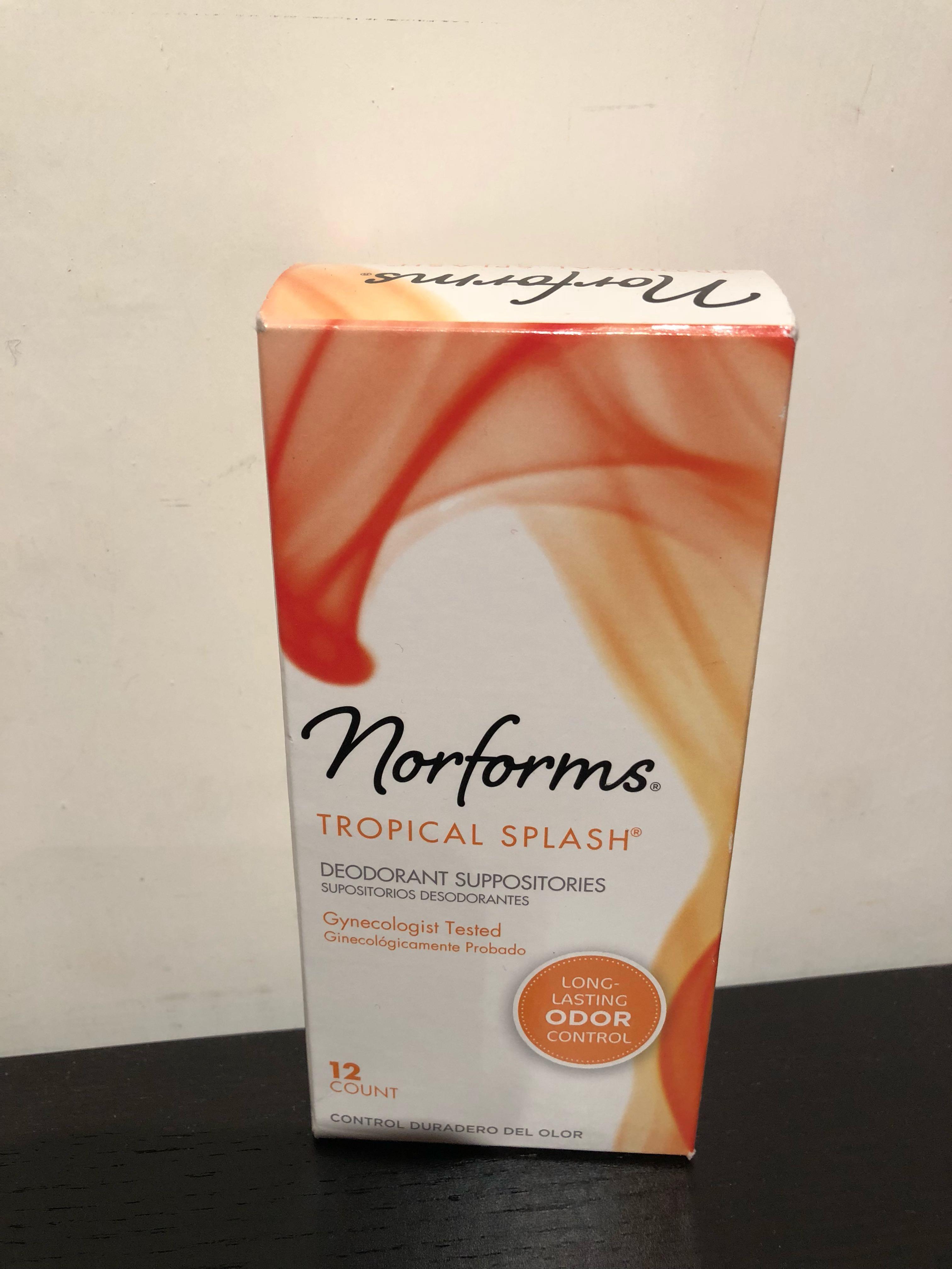 Norforms （分類：醫療用品和工具）位於 Hong Kong。 由 clearingupsale 提交（商品編號 202206211，圖片 1）。簡介： Vaginal Deodorant suppositories 。