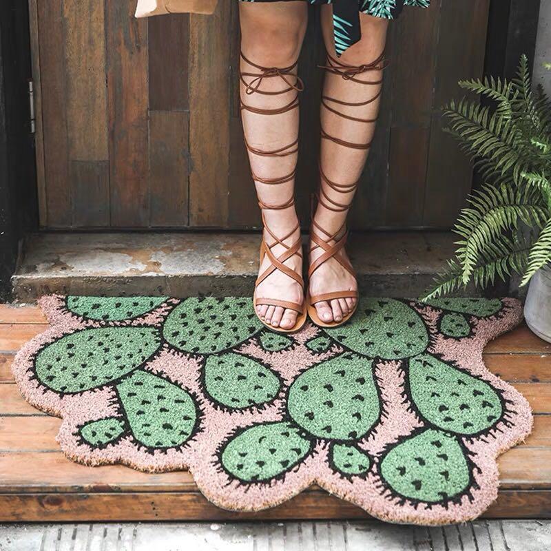 Po Cactus Succulents Natural Coir Doormat Furniture Home Decor