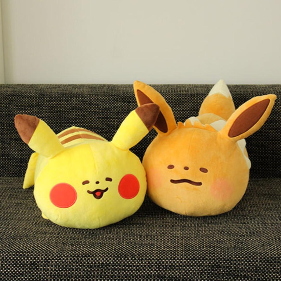 Pokemon Center Exclusive Pokemon Yurutto Series Vol 2 Big Plush Cushion Pikachu Eevee Pre Order Entertainment J Pop On Carousell