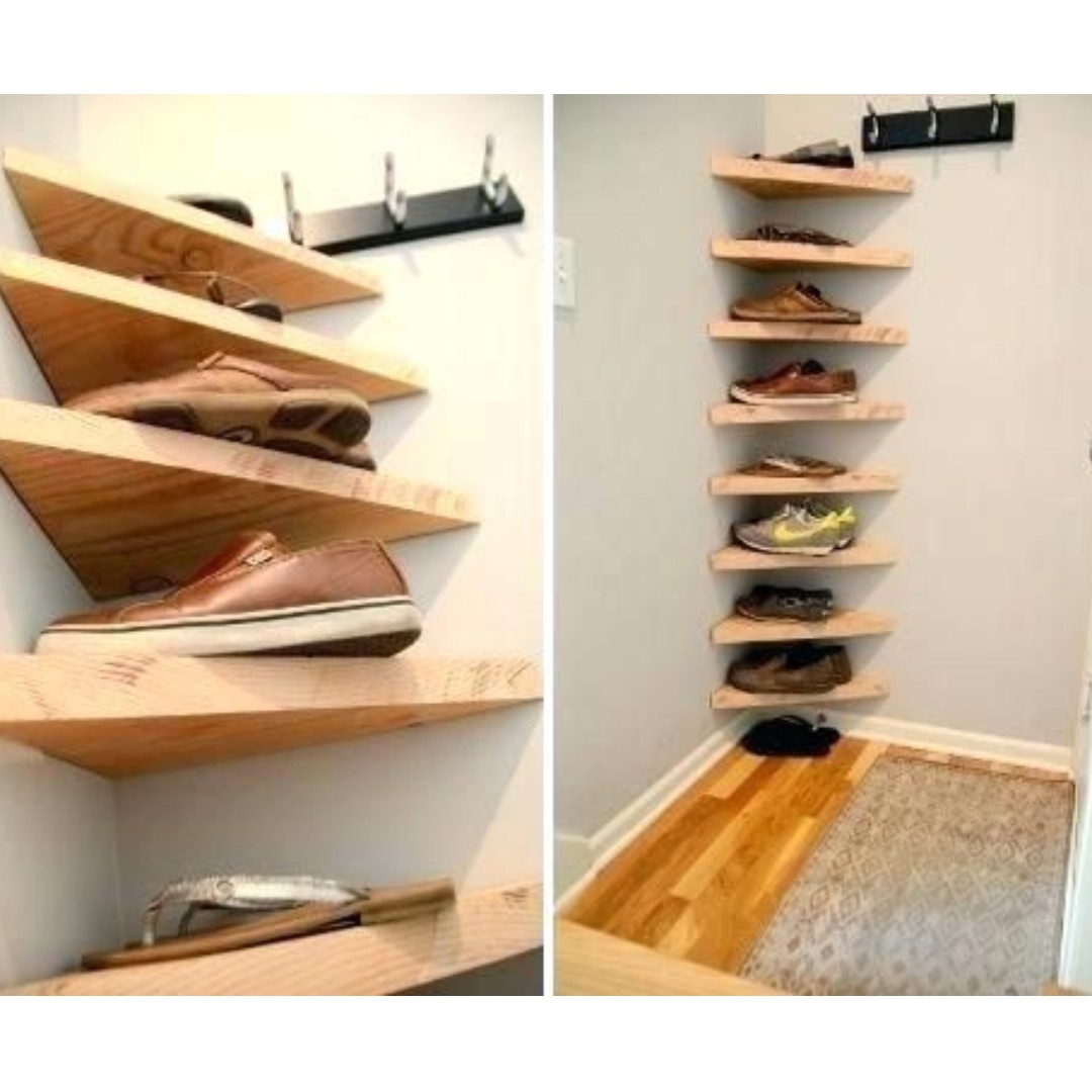 Rak Sepatu Tempel Dinding Toko Rumah Bahan Kayu Pallet Perabotan Rumah Di Carousell