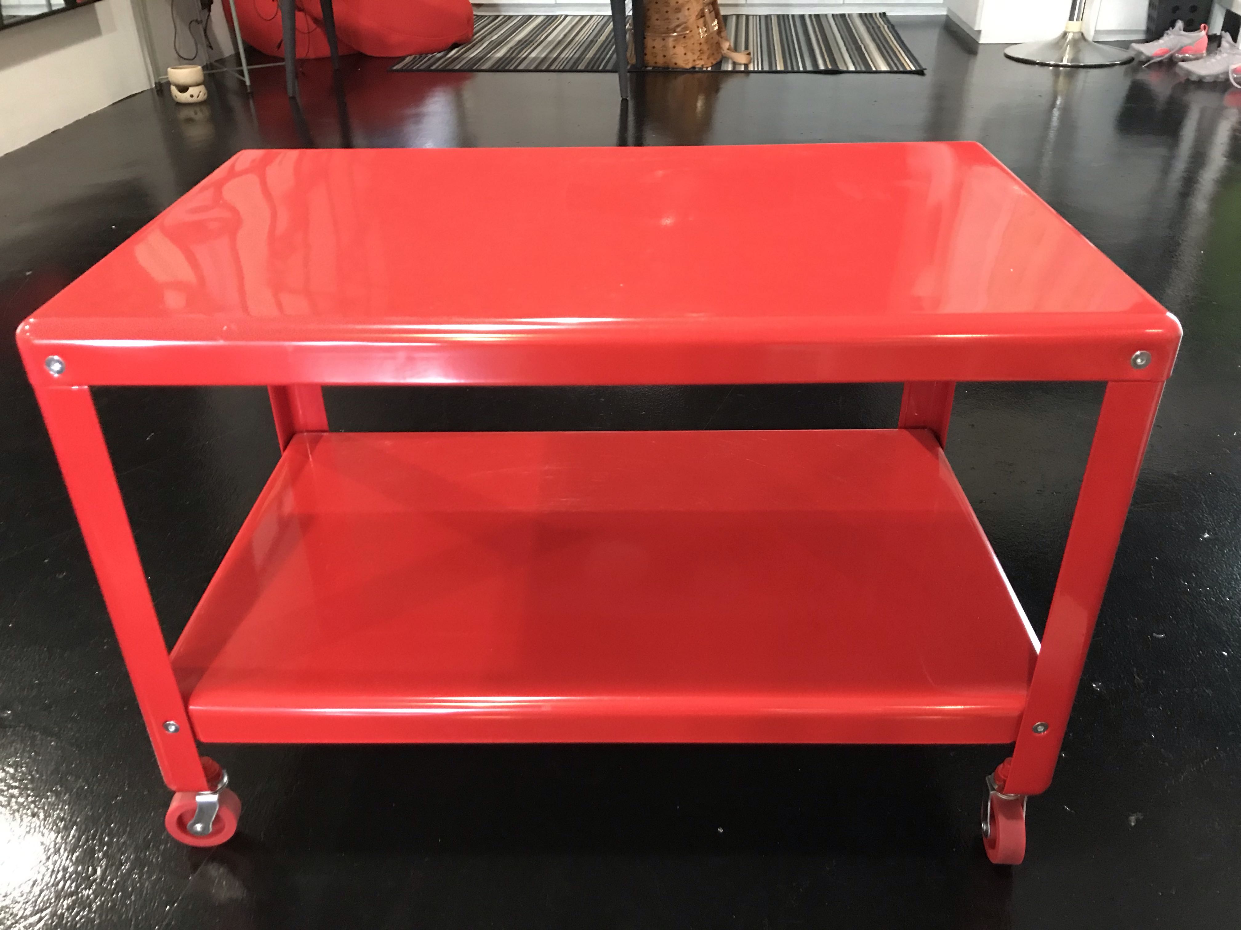 red table with wheels, Furniture & Home Living, Furniture, Tables