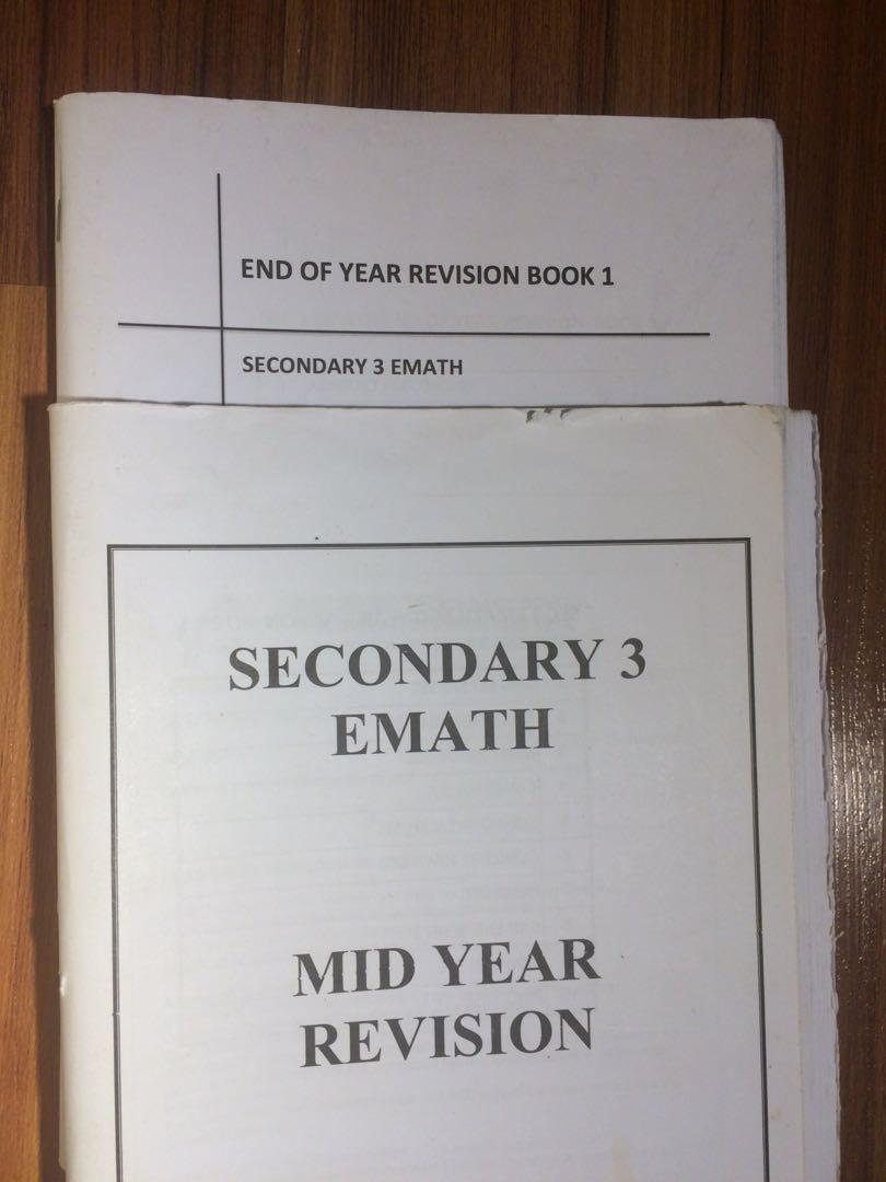 RMSS Secondary 3 EMATH Mid Year and End of Year Revision Booklets, Hobbies \u0026 Toys, Books ...