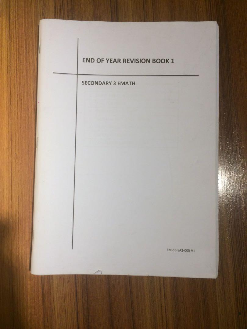 RMSS Secondary 3 EMATH Mid Year and End of Year Revision Booklets, Hobbies \u0026 Toys, Books ...