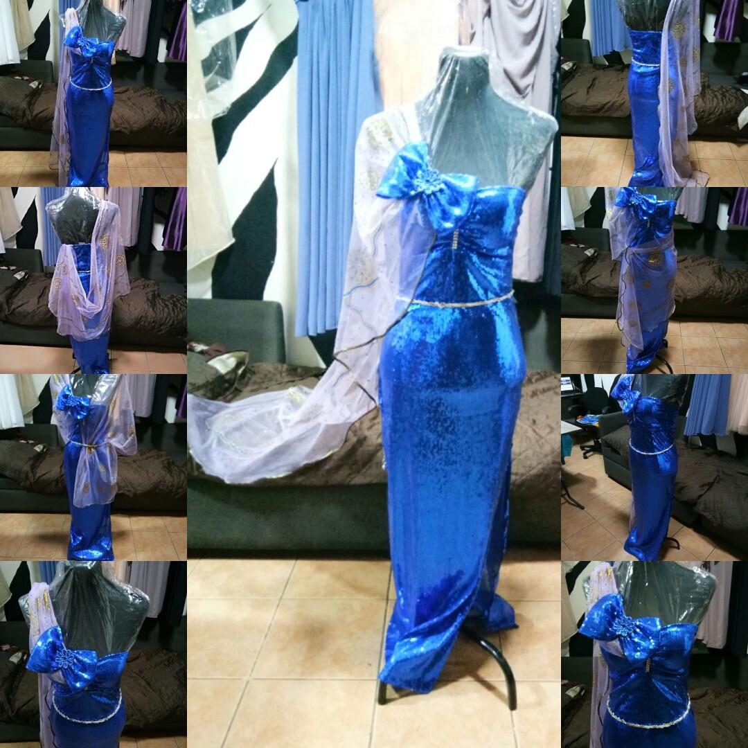 royal blue goddess dress