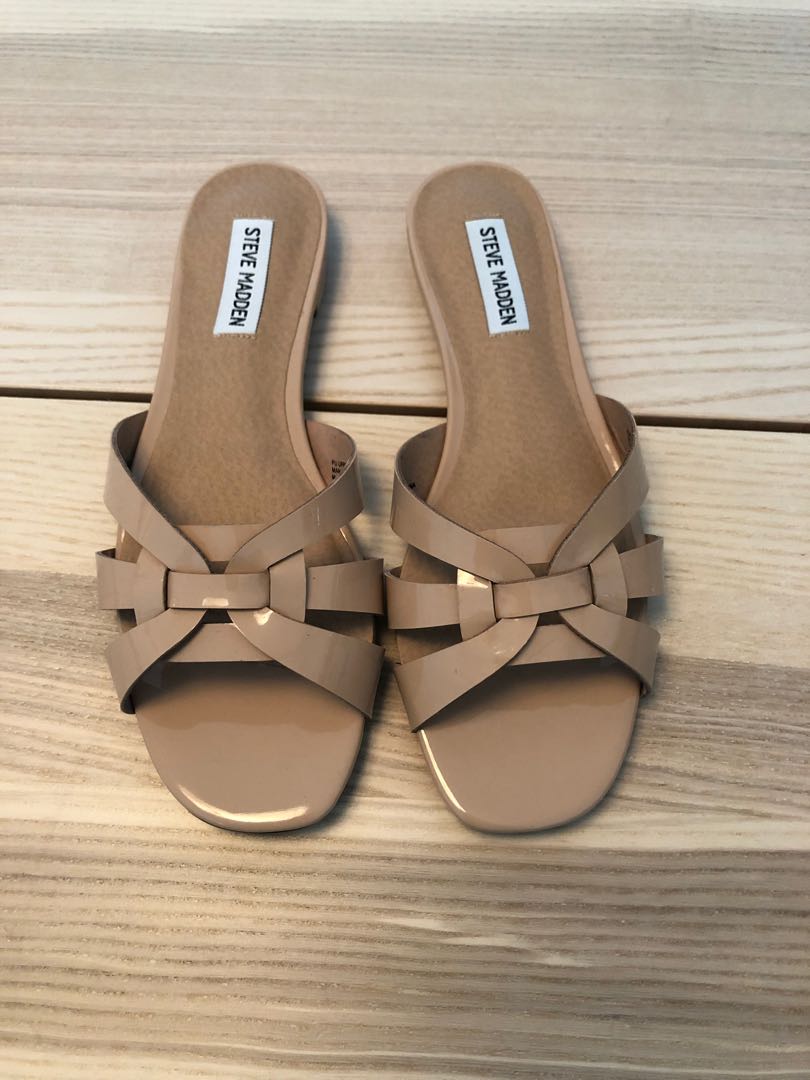 steve madden leather slide sandals