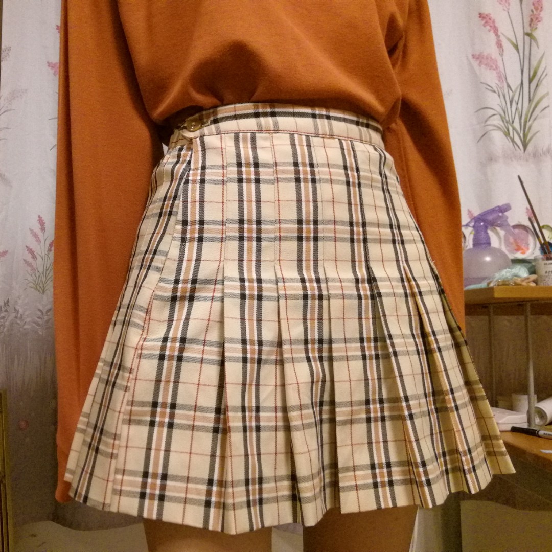 Brown plaid deals tennis skirt