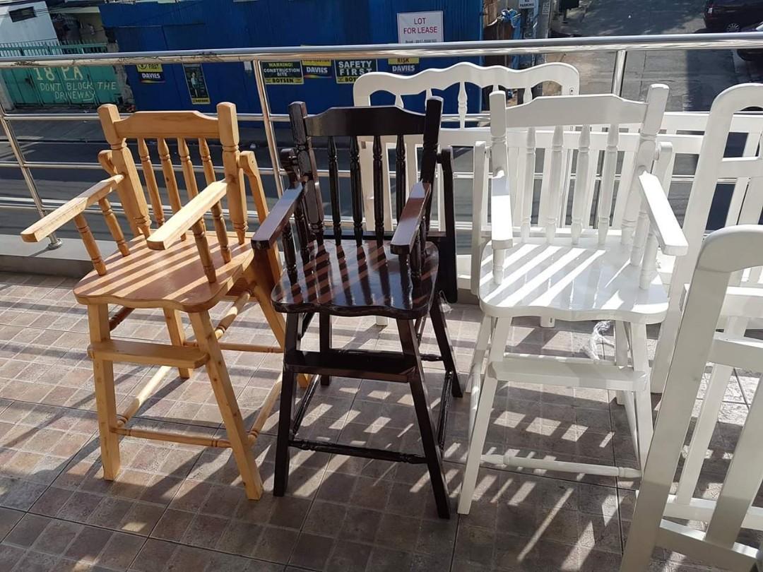 white wooden high chair