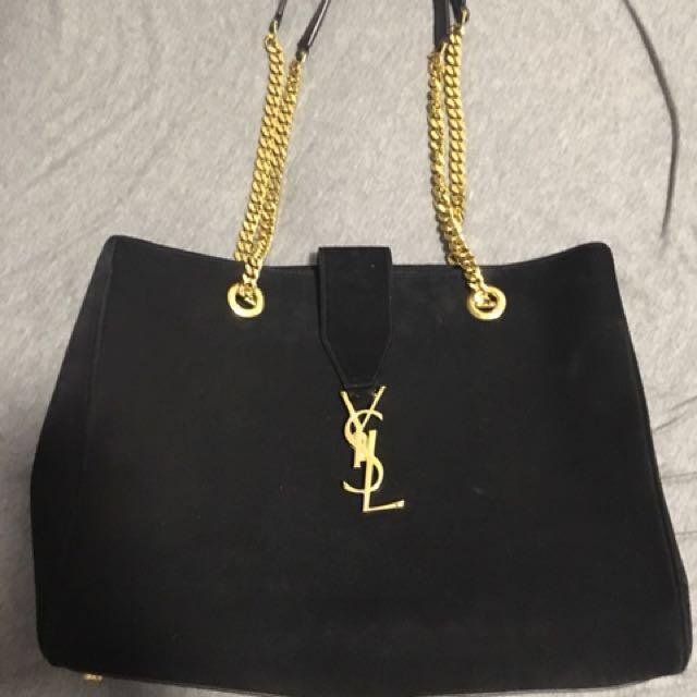 black and gold ysl bag