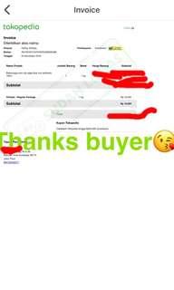 Thanks buyer by tokped!!!