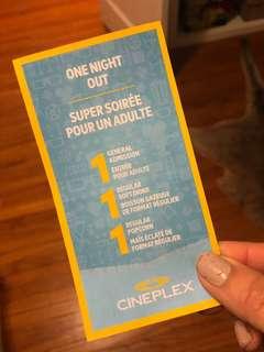Movie ticket plus popcorn and drink