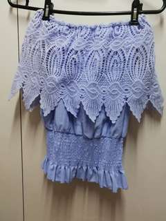 全新漂亮粉紫色彈性露肩上衣Brand new beautiful pink and purple off-the-shoulder top64245519680386110