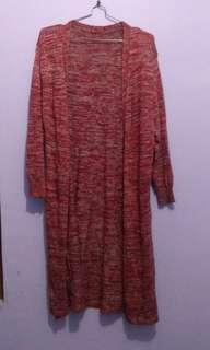 Maroon long cardigan