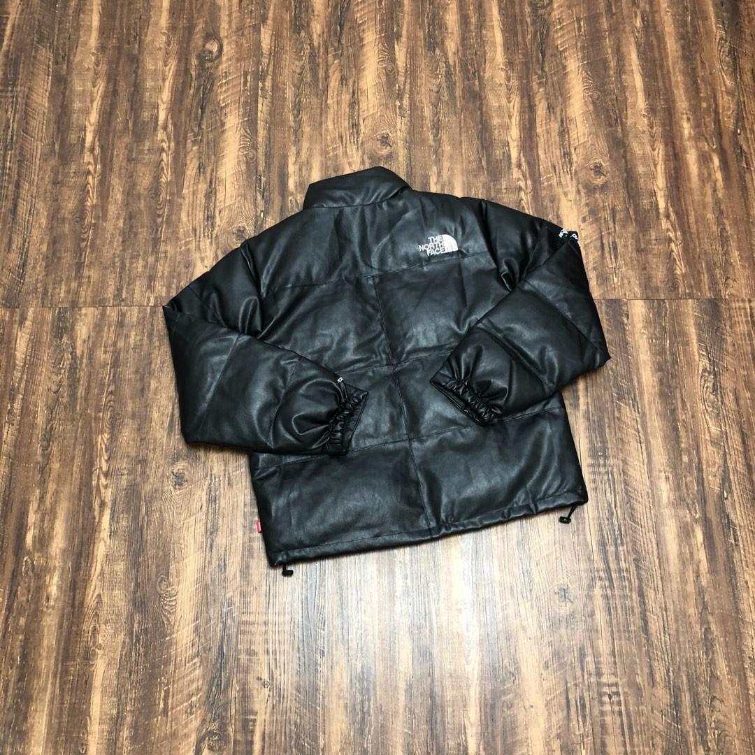 Supreme tnf clearance leather nuptse