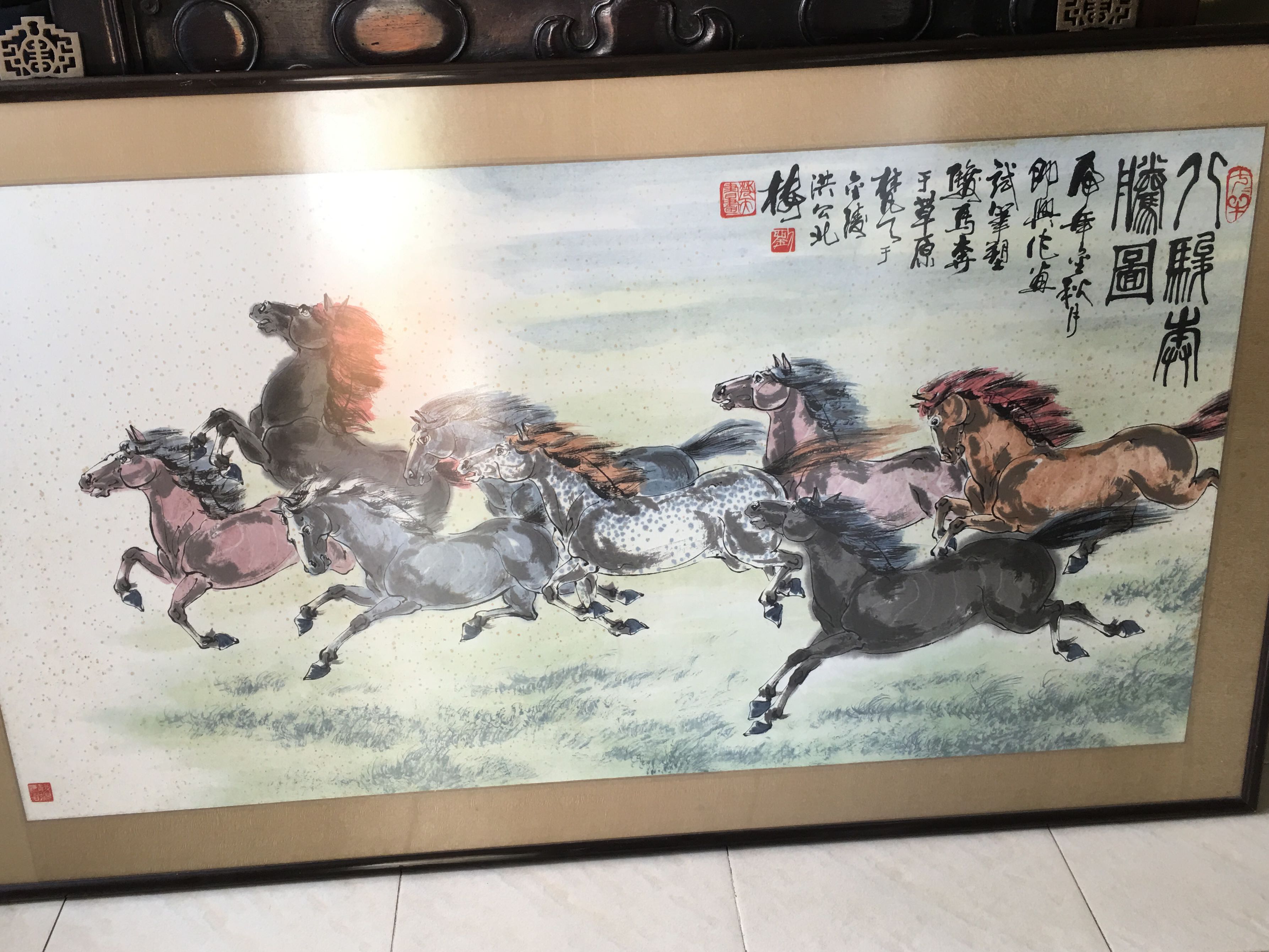 8 Horses Chinese Painting 八马 Vintage Collectibles Vintage
