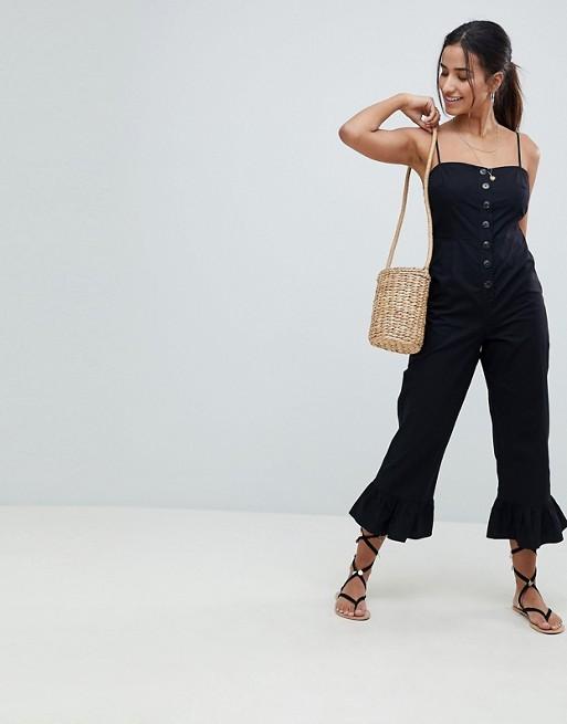 frill hem jumpsuit