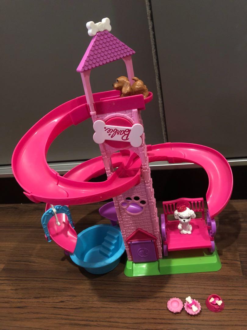 Barbie slide and spin pups playset clearance