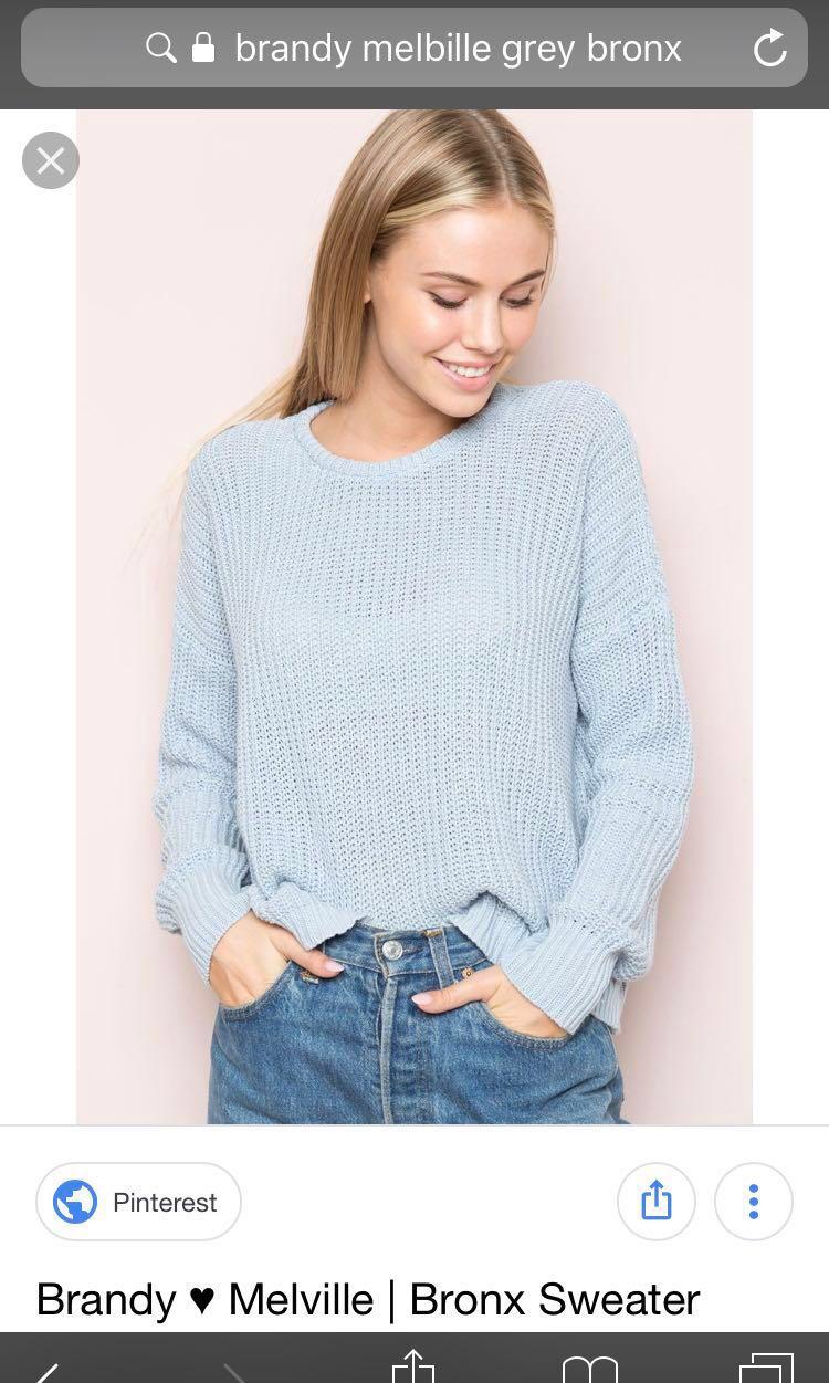 Brandy Melville grey Bronx sweater