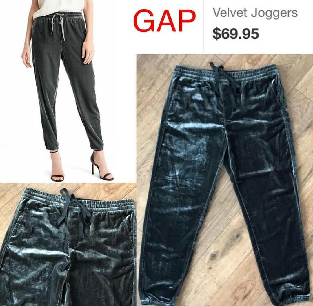 gap velvet joggers