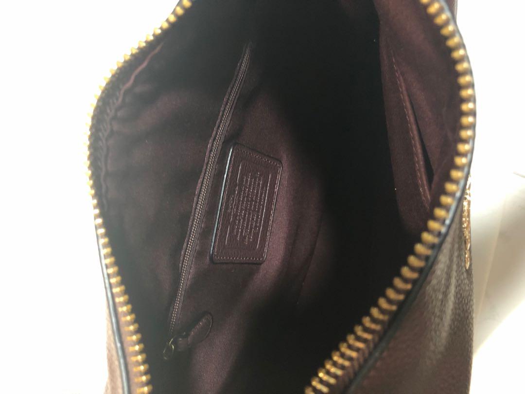 Coach F38259 Harley Hobo Pebble Leather Crossbody Shoulder Handbag Burgundy
