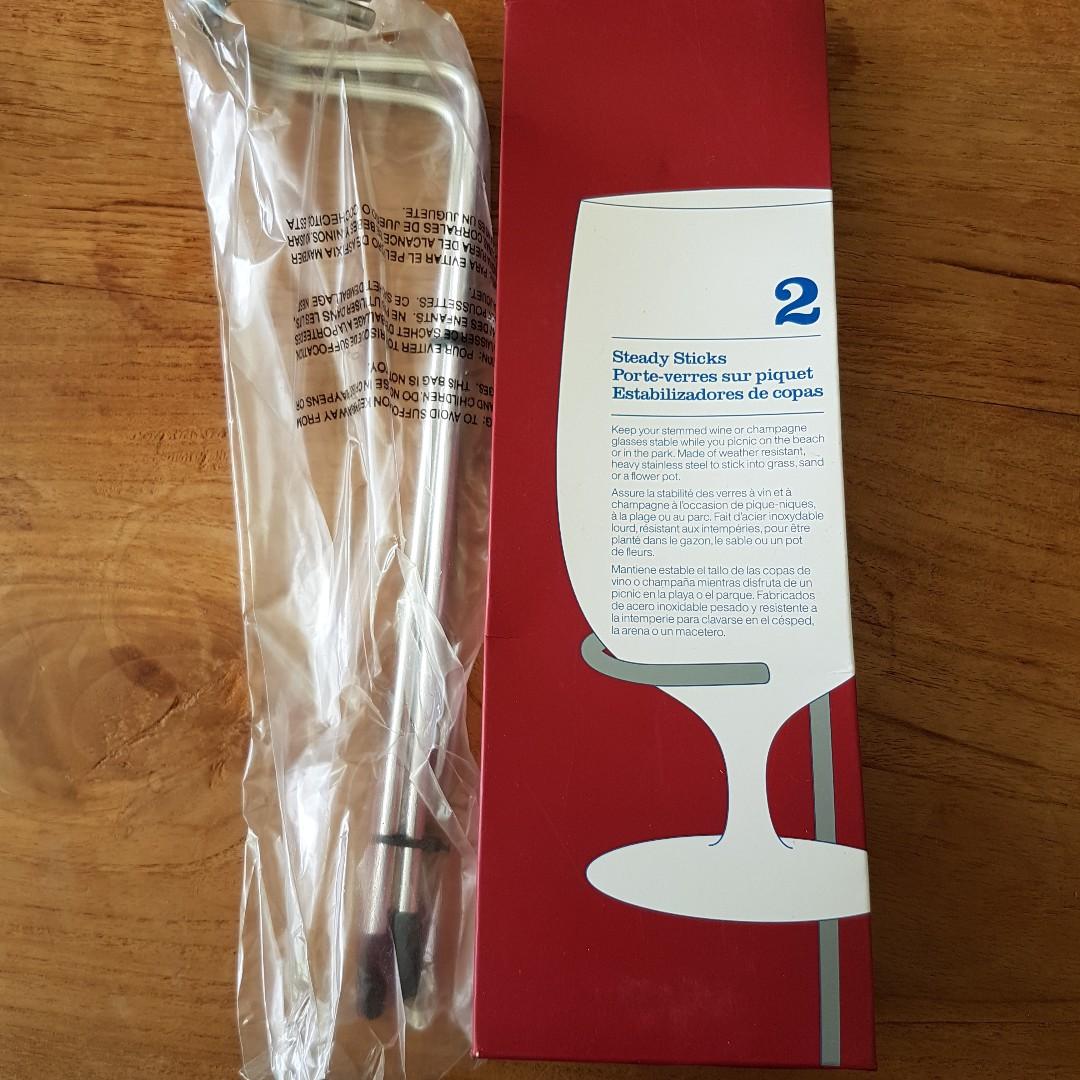 Crate Barrel Steady Stick Glass Holder Set Of 2 Home