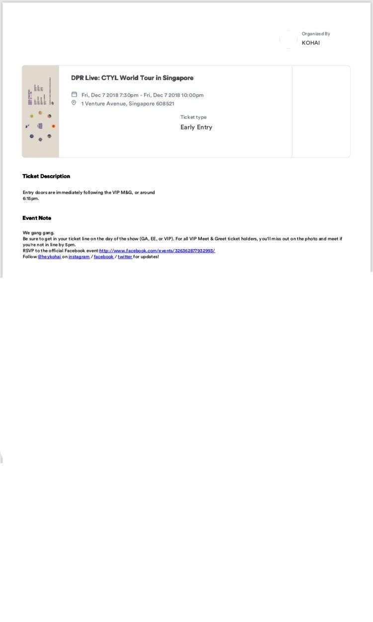 DPR LIVE EARLY ENTRY CONCERT TIX, Tickets & Vouchers, Event Tickets on ...