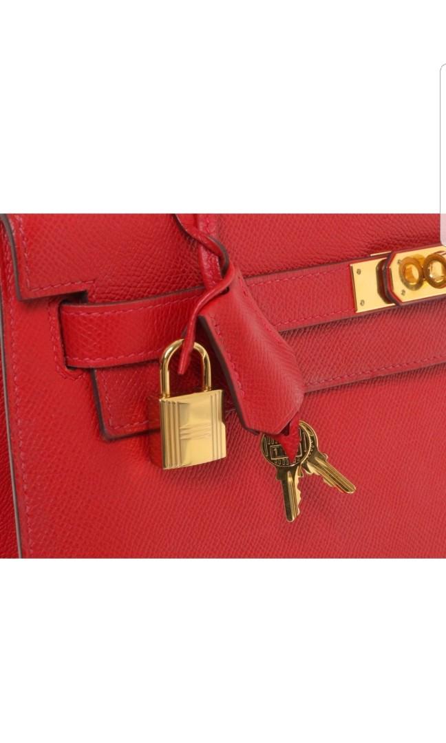 Hermes Red Epsom Kelly Sellier 32 Rouge Casaque – Vintage by Misty