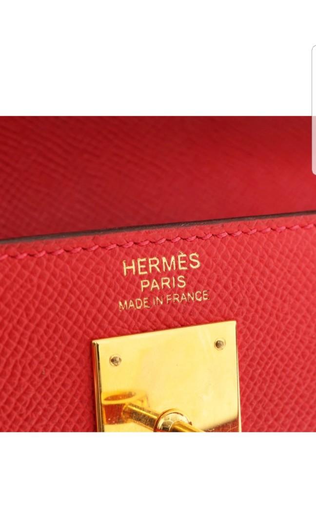 Hermes Red Epsom Kelly Sellier 32 Rouge Casaque – Vintage by Misty