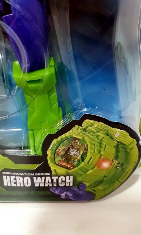 Incredible Hulk Robot Watch (Category: Toys & Games) located in Singapore. Submitted by philip_leow (Listing ID 202418506, Image 3). Description: Avengers Infinity War series Robot to Watch Deformation mode. Also available: Captain America Iron Man, Spiderman..