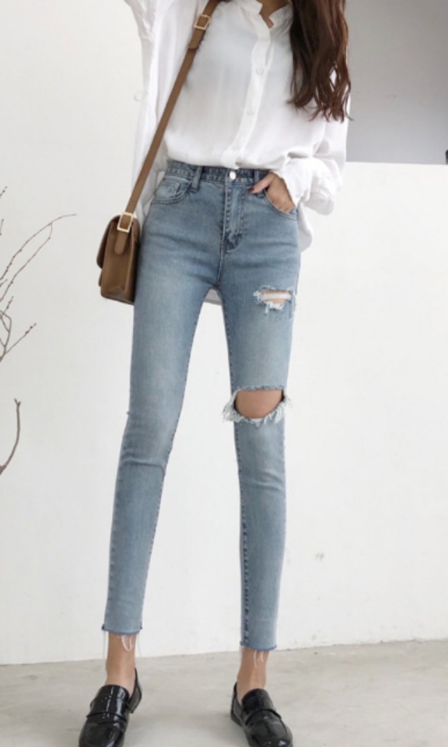 Korean ripped jeans clearance