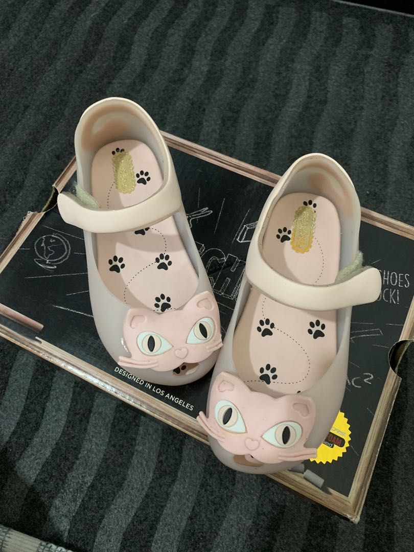 mini melissa pink cat shoes